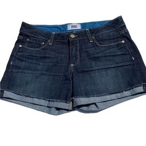 Paige Women’s 27 Jimmy Jimmy Low Rise Frayed Denim Shorts 4.5” Inseam in EUC